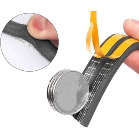 Lot de 3 bandes d'étanchéité autocollantes noires/blanches pour portes et fenêtres, bandes en mousse spongieuse de type D, bandes anti-collision en caoutchouc pour portes coulissantes, CK-2022 Noir Ty (1/5)