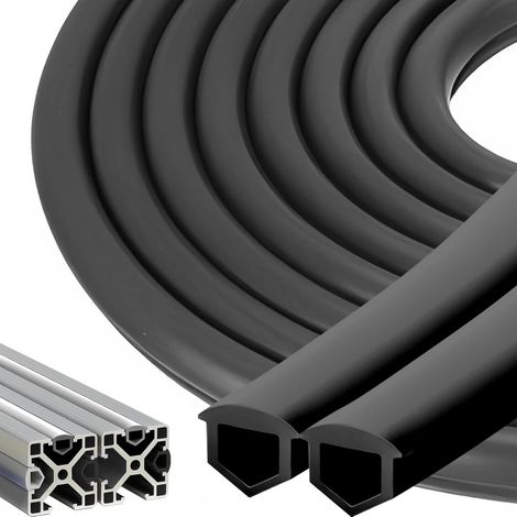 12 mètres de bande de protection en aluminium pour profilé 30x30, 40x40 avec rainure 8 - Accessoires pour profilé en aluminium - Protection anti-poussière - Couverture souple - Joint d'étanchéité en (1/5)