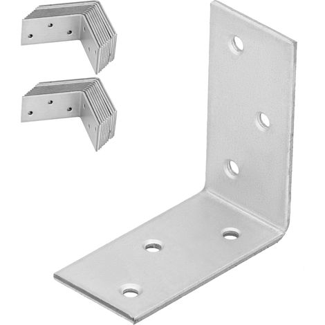 Conector angular de construcción para carpintería KOTARBAU®, acero inoxidable galvanizado, 50 x 50 x 25 mm, juego de 25 piezas.