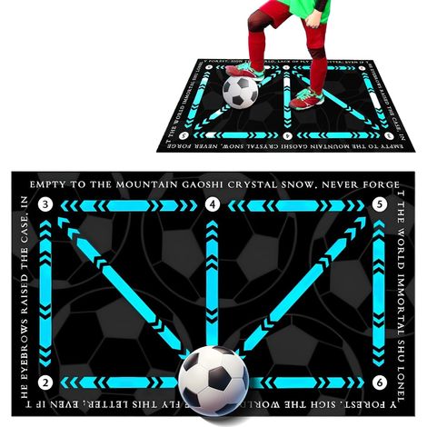 Tapis d'entaînement de football 2025 – Système de contôle antidéapant de dibble et de balle pou enfants, tapis d'entaînement silencieux à domicile, cadeau de football pafait pou gaçons (90 x (1/4)