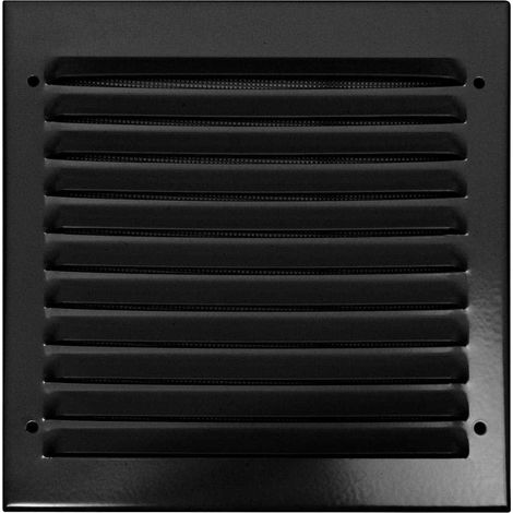Grille carrée de ventilation en aluminium - Noire 200 x 200 mm (1/3)