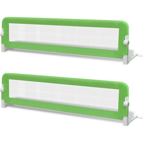 INLIFE Barrière de lit de sécurité pour tout-petits 2pcs Vert 150x42cm (1/5)