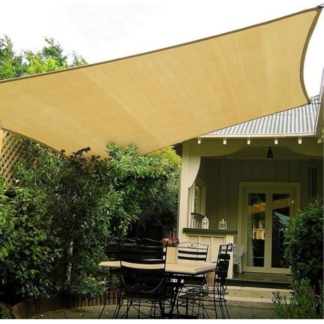 Filet ombrage 3x5 m HDPE – 75-90% anti-UV – Voile extérieur beige – Pour pergola, terrasse (1/5)