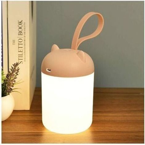 Luz nocturna portátil para niños, lámpara de mesita de noche recargable, linterna portátil con atenuación continua, iluminación de 360°, lámpara de mesa que protege los ojos, luz cálida de 3000K, muy (1/5)