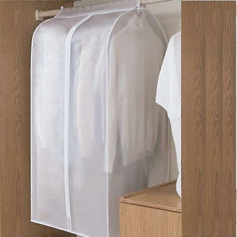 Extra grote kledinghoes (XL 60 x 50 x 120 cm) - Lange levensduur voor het opbergen van jassen, mantels, jurken, pakken en biedt stofbescherming - Transparant - (1/5)