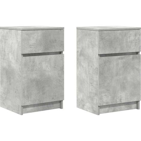 Maison Exclusive - Nachttische 2 Stk. Betongrau 39x35x65 cm Holzw