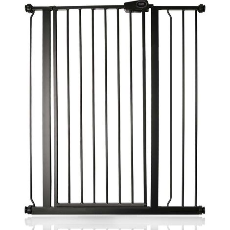 Safetots Extra Tall Metal Safety Gate Pressure Fit, 87.9cm - 95.5cm, Matt Black, 104cm in Height, Extra Tall Baby Gate