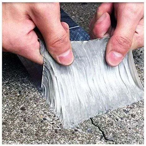 Super waterproof aluminium butyl rubber tape for sealing roof leaks, surface cracks and pipe breaks (1.5 mm x 50 mm x 5 m) (1/4)