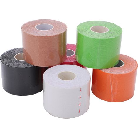 6 Bandes de Kinésiologie Sport 5cm x 5m - Ruban Thérapeutique pour Récupération Musculaire (1/5)