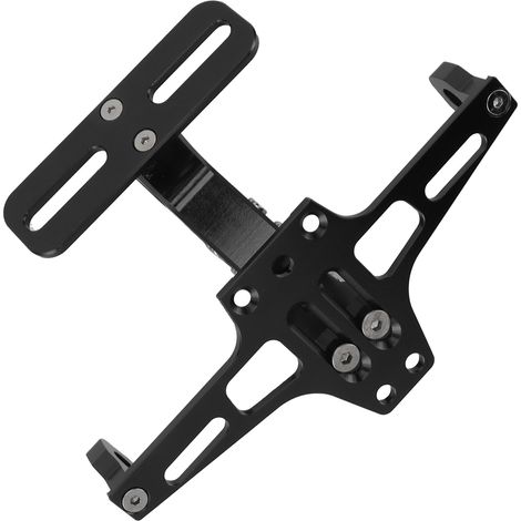 Support Plaque Immatriculation Moto CNC Aluminium Allié Universel Réglable Noir (1/5)