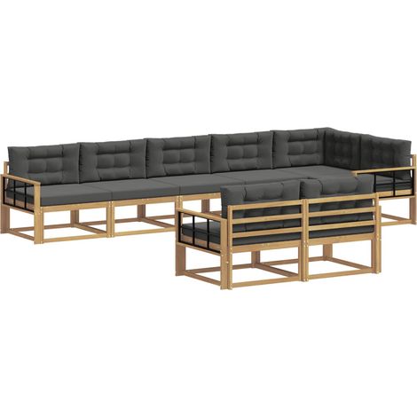 Outdoor Sofa Set 6 pcs White and Anthracite Polyester vidaXL (1/5)