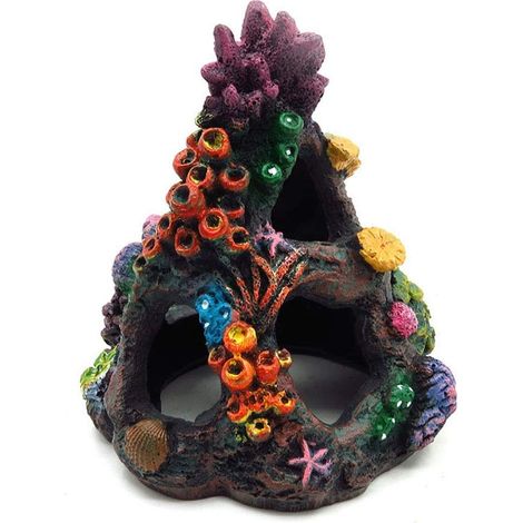 APEX Coral Aquarium Reef Decoration - Resin Fish Tank Mountain Cave Ornaments Betta Fish Sleep Rest House Hide Play Breed (1/5)