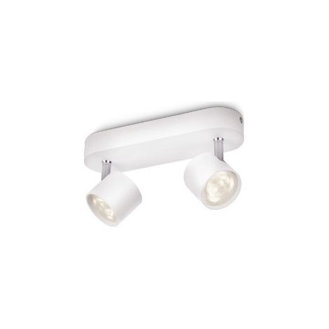 Philips LED Star, Lampadario a Faretti, 2 Punti Luce, Orientabile, LED Integrato, 2x5W, Bianco