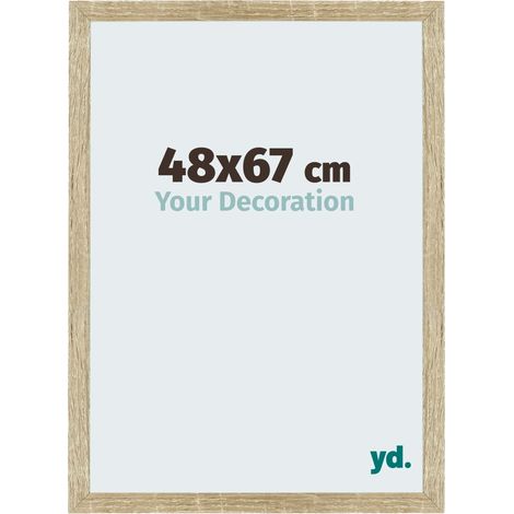 Your Decoration - 48x67 cm - Cadres Photo en MDF Avec Verre acrylique - Anti-Reflet - Excellente Qualité - Chêne Sonoma - Cadre Decoration Murale - Mura.