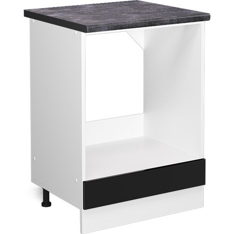 Herdumbauschrank R-Line, Schwarz Hochglanz, 60 cm , AP Anthrazit, Vicco (1/5)
