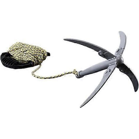 Lames tranchantes, corde de 15 mètres, hameçon à herbe, quatre griffes en acier inoxydable, coupe-herbe spécial pour la pêche ( ) (1/5)