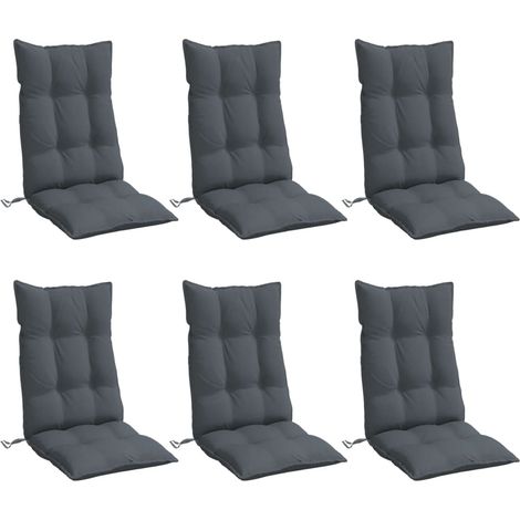 Hochlehner-Auflagen 6 Stk. Anthrazit Oxford-Gewebe vidaXL688805
