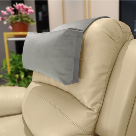 Coussin d'appui-tête réglable pour fauteuils inclinables et fauteuils – Coussin en Velours antidérapant pour Soutien du Cou et soulagement de la Douleur (Gris) (1/4)