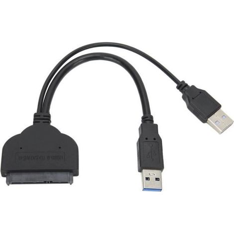 YICUI Câble adaptateur de lecteur HDD USB3.0 vers SATA 2,5 pouces pour disque dur SSD externe d'ordinateur PC (1/4)