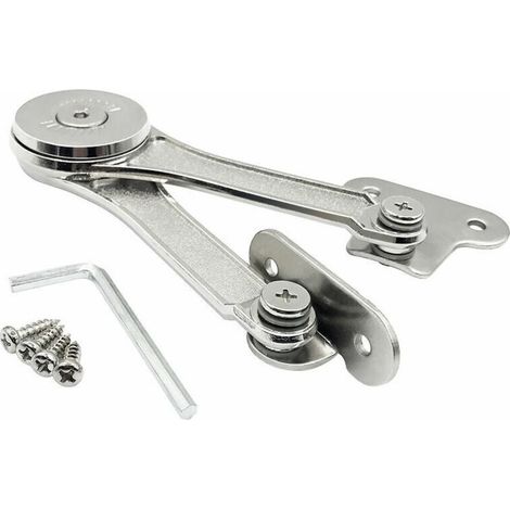 2 charnières pour portes d'armoires rabattables, alliage de zinc, nickelage double couche, fonction fermeture automatique, mécanisme de freinage (1/5)