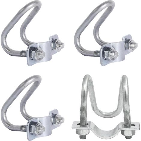 Lot de 4 colliers de serrage à boucle en forme de U pour supports de tuyau en métal pour étagères de rangement, échafaudages et étagères (50 x 50) (1/5)