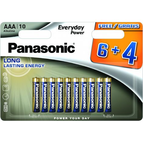 Piles LR03 AAA Everyday Power 6+4 gratuites