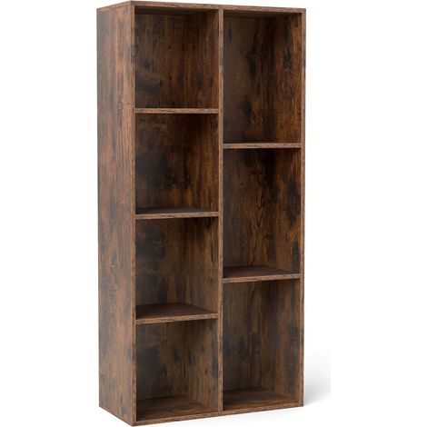 7-Cube Bookshelf, Vertical or Horizontal, Rustic Brown (1/5)