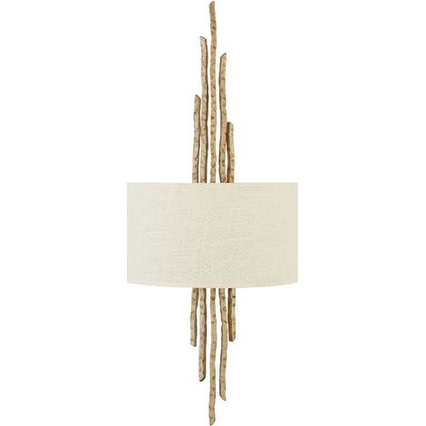 Wandlampe Leuchte Stahl Metall Gold H 68,6 cm 2 Flammig Flurleuchte
