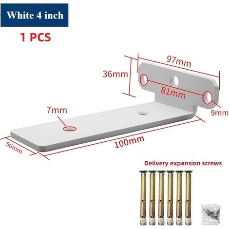 (Blanc 10-20 cm) 1 support trépied suspendu, capacité de charge de 200 kg, support d'étagère murale, fixation murale invisible, étagère de rangement pour cloison (1/5)