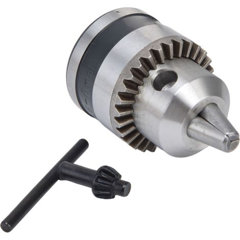 Mandrin de perçage convertible, acier inoxydable, sans clé, mandrin de perçage fileté à trois mors, 3/8-24UNF, 0,6-6 mm. (1/5)
