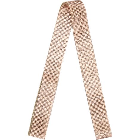 Selbstklebendes Strassband mit Diamanten, Heißkleber, DIY-Dekoration für Kleidung und Accessoires, 0,5 Yards (ca. 4,7 m), 12 Reihen, Champagner (1/5)