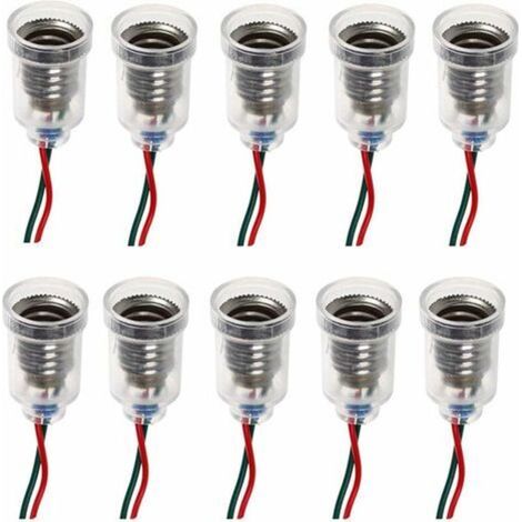 Lampes LED E10 Base de vis-à vis de petite bougie Ampoules Mont petites ampoules Porte-lumière de base avec fil Culot Socket pour Home Expérience Test du circuit électrique Accessoires lumière 20cm (1/5)