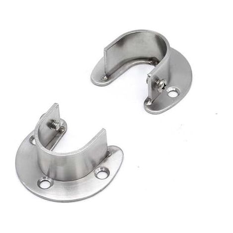 Supports de tringle à vêtements en acier inoxydable, lot de 2, argentés M (1/5)