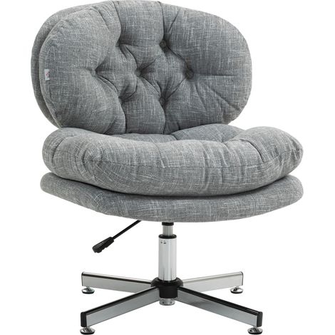 Bürostuhl Ergonomisch mit Wippfunktion Höhenverstellbar Drehbar Weich Gepolsterter Sitz Polyester Grau (1/5)