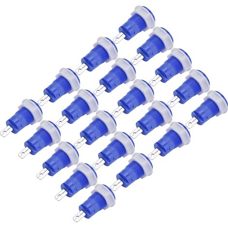 20 Connecteurs de Masse en Laiton 4mm, Bornes de Terre Bleues pour Câbles, 1KV 32A, Adaptateurs pour Soudure et Électronique