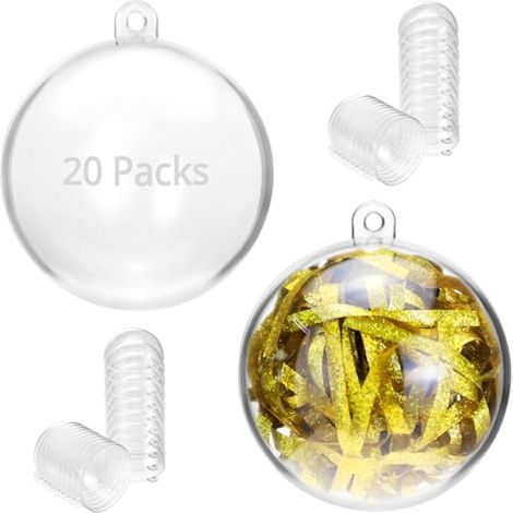 20 palline di plastica trasparente, Ø5 cm, palline di Natale, palline di plastica riempibili (1/5)
