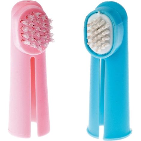 Blister 2 pièces brosse à dents et gencives pour chiens et chats