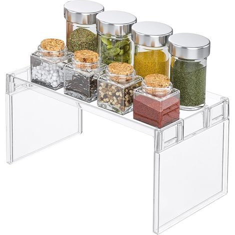 Réfrigérateur étagère Rangement frigo Organisateur - en Plastique Multifonction empilable pour Plan Travail Cuisine Garde Manger comptoirs, 2 Tailles (1 PCS) (1/5)