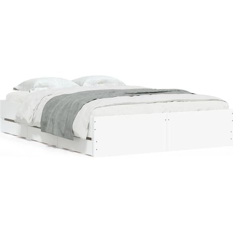 Maison Exclusive - Giroletto con Cassetti Bianco 135x190 cm in Legno Multistrato (1/5)