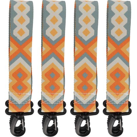 4PC Sangles Porte-Ski Universelles Épaissies pour Planche à Neige, Fixation Extérieure Jaune Bleu 72cm (1/5)