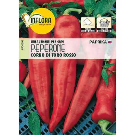 SEMI ORTO "PEPERONE CORNO TORO ROSSO" - CF. BUSTA 1,5 GR.