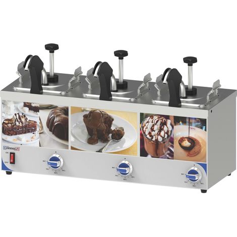 Distributeur à sauce chauffant triple - GN 1/6 - 3x2,5L - 630W - Casselin