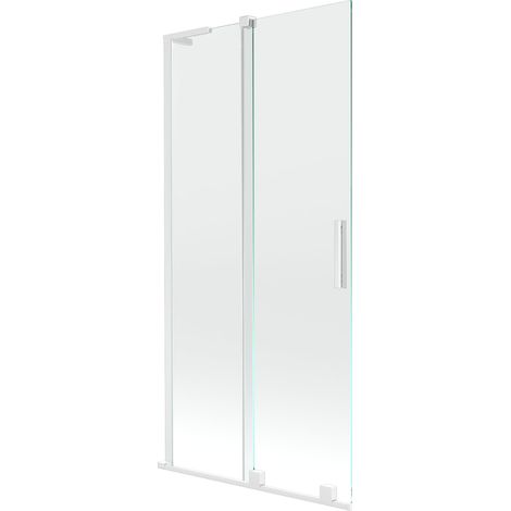 Mexen Velar L mampara de baño con 2 alas correderas 95 x 150 cm, transparente, blanco - 896-095-003-01-20 (1/5)