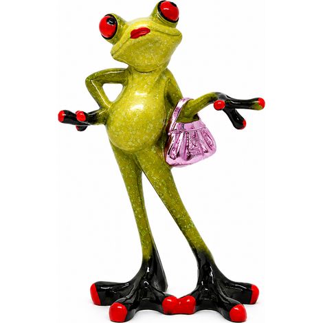 Elegante figura de rana con bolso: decoración glamurosa como regalo para una mujer. (1/5)
