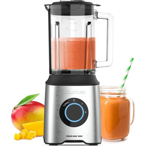 Blender électrique 1500 W – 2 L Verre Acier Inoxydable Noir