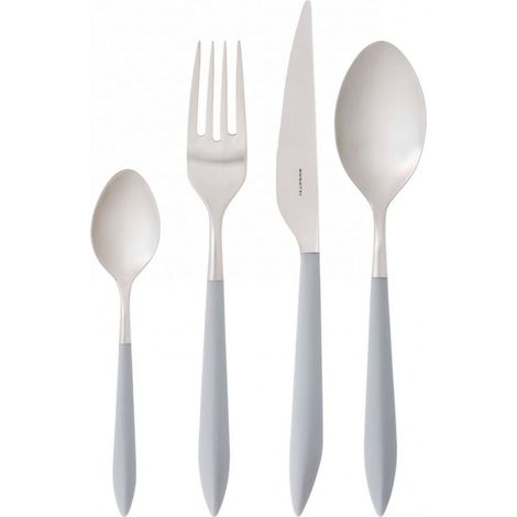 ARES, Posate Finitura Opaca Set 24 pz, Scatola Gallery, Casa Bugatti - Colore: Grigio (1/2)
