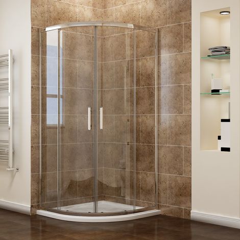 ELEGANT 800x800mm Quadrant Shower Enclosure 6mm Easy Clean Glass Sliding Door with bar handles (1/5)