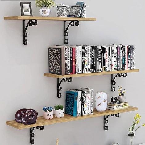 Schwarze robuste Buchstützen aus Metall mit Blumenmuster Rutschfester Halt für Bücher und CDs Trennwände für Regale Büro Bibliothek Zuhause und 1 1 (1/4)