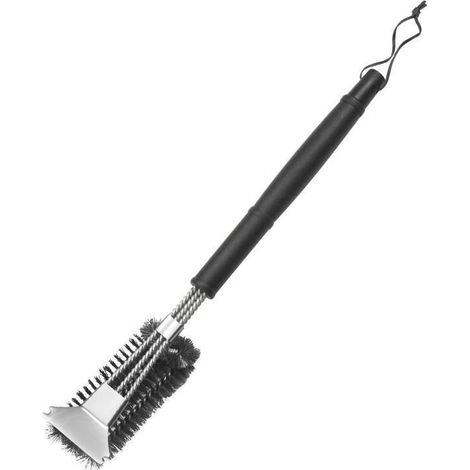 Dreieckige Metallreinigungsbürste für 45,7 cm (18 Zoll) Grill, robuste dreizackige Edelstahlborsten für eine einfachere und effizientere Reinigung. (1/5)