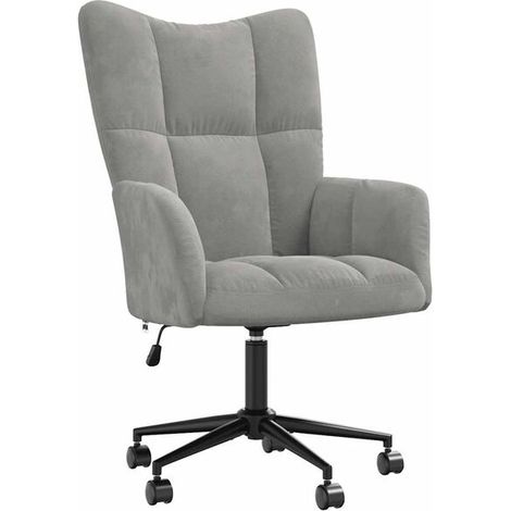 Fauteuil lounge en velours gris clair (1/5)